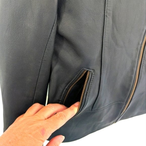 EASTER SALE DORMEIUL ENGLAND Sz S genuine soft leather black motorcycle jacket - Picture 11 of 11